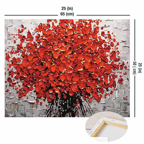 Picarts™ Abstract Red Flowers Paint-By-Numbers Kit