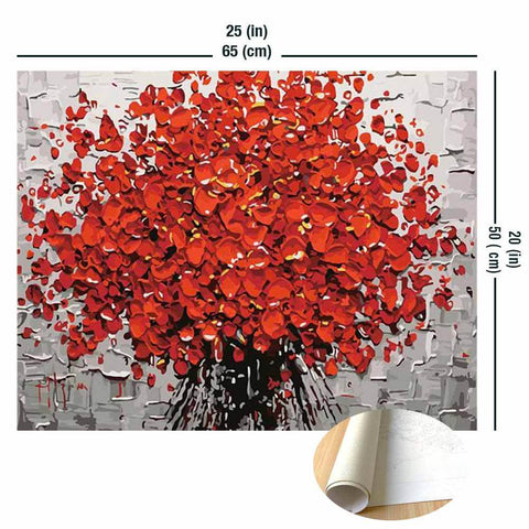 Picarts™ Abstract Red Flowers Paint-By-Numbers Kit