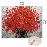 Abstract Red Flowers Paint-By-Numbers Kit 60x75 (cm) / Framed
