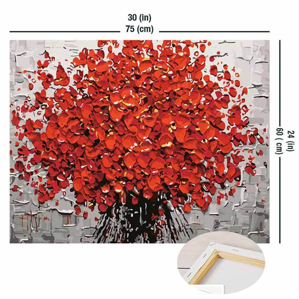 Picarts™ Abstract Red Flowers Paint-By-Numbers Kit