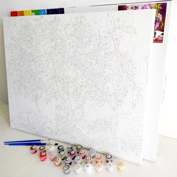 Picarts™ Abstract Red Flowers Paint-By-Numbers Kit