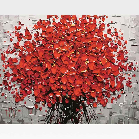 Picarts™ Abstract Red Flowers Paint-By-Numbers Kit – Simply Novelty