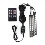 LuminAuto™ Smart Multicolor Car Interior  LED Light Kit (4 Pieces)