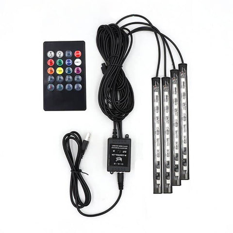 LuminAuto™ Smart Color Changing Car Interior  LED Lighting Kit (Full Kit - 4 LED Strips)