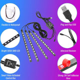 LuminAuto™ Smart Multicolor Car Interior  LED Light Kit (4 Pieces)