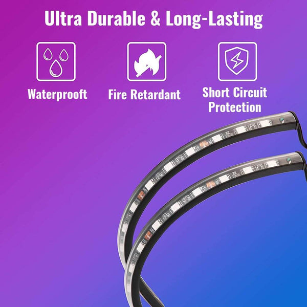 LuminAuto™ Smart Color Changing Car Interior  LED Lighting Kit (Full Kit - 4 LED Strips)