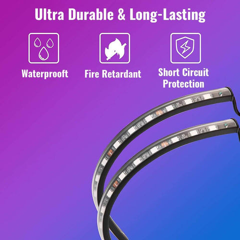 LuminAuto™ Smart Color Changing Car Interior  LED Lighting Kit (Full Kit - 4 LED Strips)