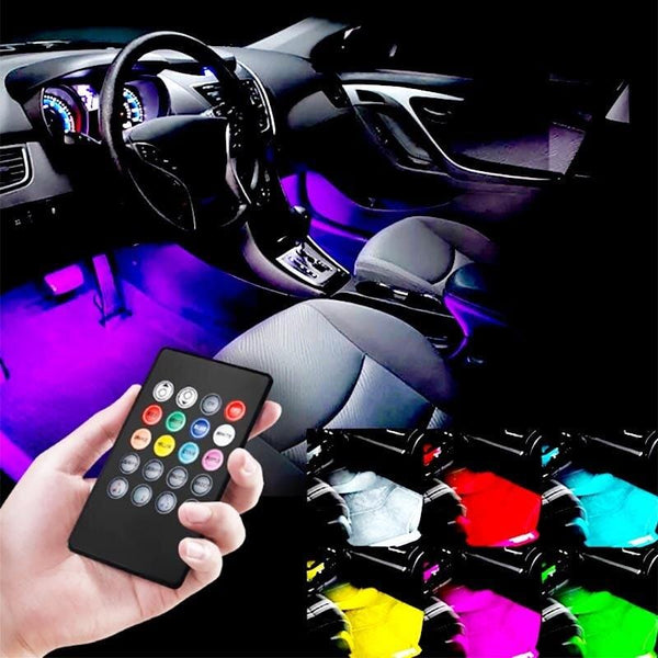 LuminAuto™ Smart Color Changing Car Interior  LED Lighting Kit (Full Kit - 4 LED Strips)