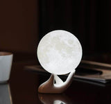 Ceramic Hand Decor Stand For Moon Lamp White