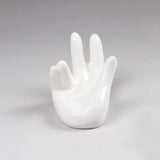 Ceramic Hand Decor Stand For Moon Lamp White
