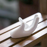 Ceramic Hand Decor Stand For Moon Lamp White
