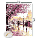 Cherry Blossoms Walk Paint-By-Numbers Kit With Frame