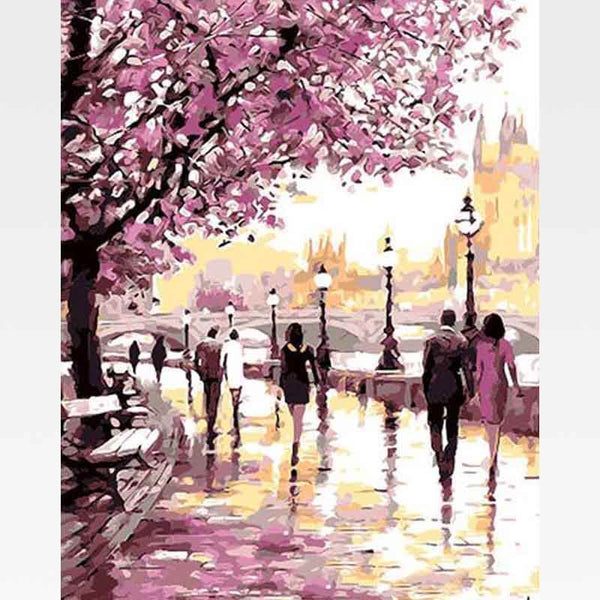 Picarts™ Cherry Blossoms Walk Paint-By-Numbers Kit
