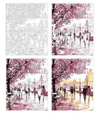 Cherry Blossoms Walk Paint-By-Numbers Kit Without Frame