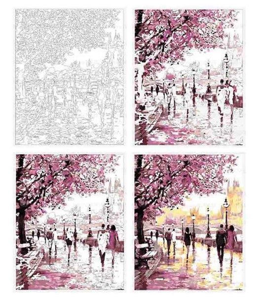Picarts™ Cherry Blossoms Walk Paint-By-Numbers Kit