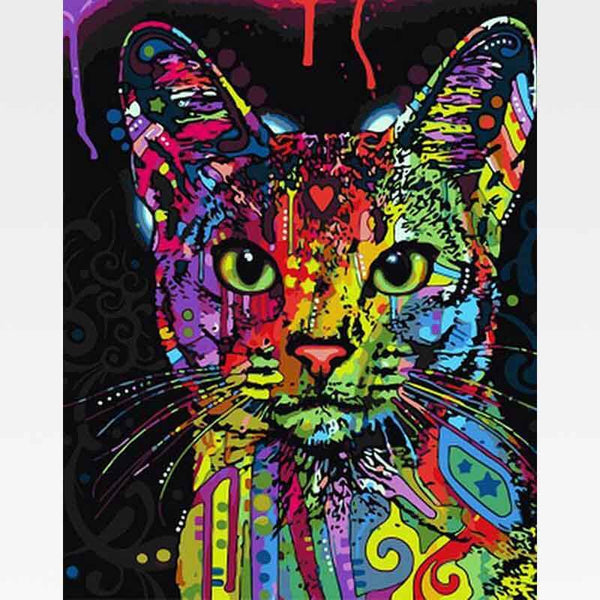 Colorful Mandala Cat Paint-By-Numbers Kit