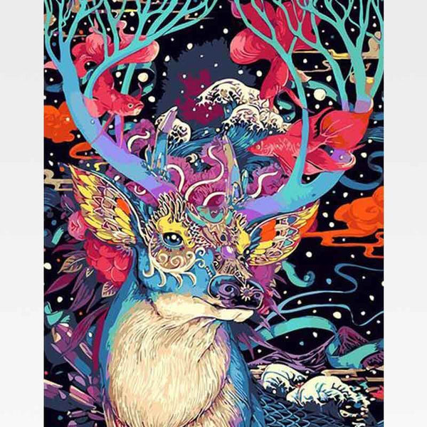 Colorful Mandala Deer Paint-By-Numbers Kit