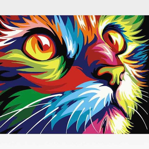 Rainbow Cat Paint-By-Numbers Kit