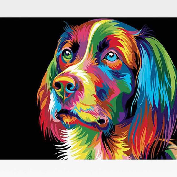 Rainbow Dog Paint-By-Numbers Kit