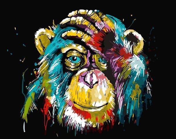Picarts™ Rainbow Monkey Paint-By-Numbers Kit