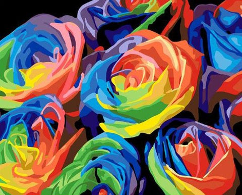 Picarts™ Colorful Rainbow Roses Paint-By-Numbers Kit