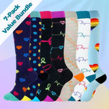 Comfort-Pro™ Creative Medical Compression Socks For Men & Women  (Enhanced Gradual Compression) All Rounder | 7-Pack / Medium