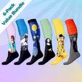 Comfort-Pro™ Creative Medical Compression Socks For Men & Women  (Enhanced Gradual Compression) Arty All Week | 7-Pack / Medium