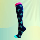 Comfort-Pro™ Creative Medical Compression Socks For Men & Women  (Enhanced Gradual Compression) Cactus | 1-Pack / Medium
