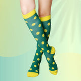 Comfort-Pro™ Creative Medical Compression Socks For Men & Women  (Enhanced Gradual Compression) Green Polka | 1-Pack / Medium