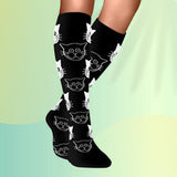 Comfort-Pro™ Creative Medical Compression Socks For Men & Women  (Enhanced Gradual Compression) Happy Cat | 1-Pack / Medium