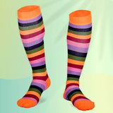 Comfort-Pro™ Creative Medical Compression Socks For Men & Women  (Enhanced Gradual Compression) Orange Stripes | 1-Pack / Medium