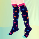 Comfort-Pro™ Creative Medical Compression Socks For Men & Women  (Enhanced Gradual Compression) Hearts Polka | 1-Pack / Medium