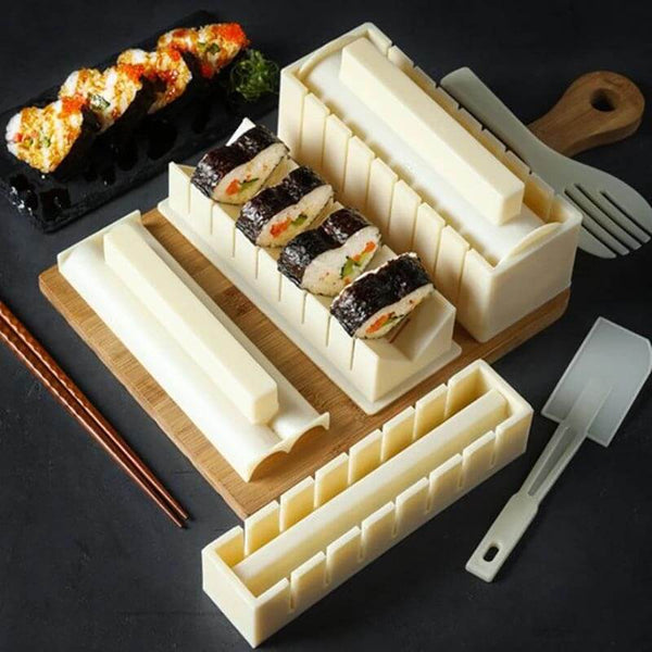 OishiSushi™ All-In-One DIY Sushi Making Kit (4 Roll Shapes) Beige