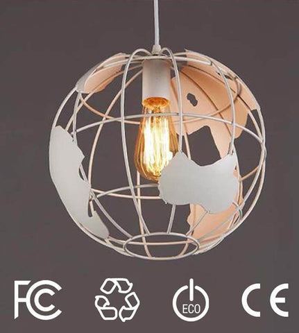 World Map Globe Pendant Light
