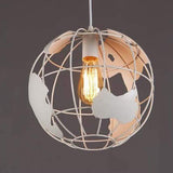 World Map Globe Pendant Light White