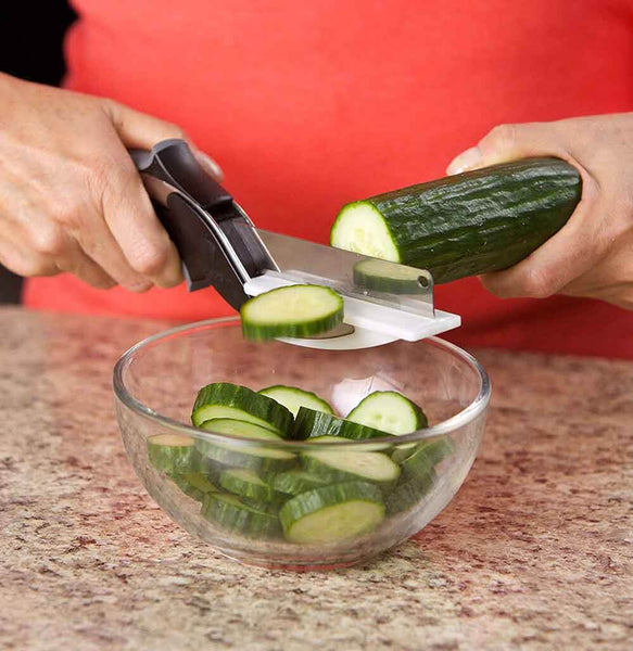 EasyCut™ 2-in-1 Knife and Built-in Cutting Board Food Chopper
