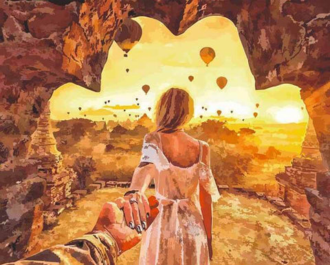 Picarts™ Follow Me To Top Of The World Paint-By-Numbers Kit