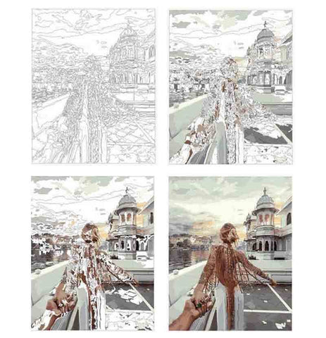 Picarts™ Follow Me To Venice Paint-By-Numbers Kit