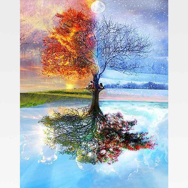 Four Seasons Tree Paint-By-Numbers Kit