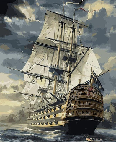 Picarts™ Majestic Storm Ship Paint-By-Numbers Kit