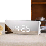 Lumina™ 3-In-1 LED Mirror Alarm Clock Rectangle / White