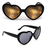 HaloHearts™ Magical Heart Diffraction Special Effect Glasses Sharp Black / Without Storage Case