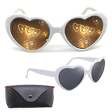 HaloHearts™ Magical Heart Diffraction Special Effect Glasses Classic White / With Storage Case
