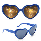 HaloHearts™ Magical Heart Diffraction Special Effect Glasses Azure Blue / Without Storage Case