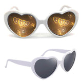 HaloHearts™ Magical Heart Diffraction Special Effect Glasses Classic White / Without Storage Case
