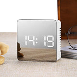 Lumina™ 3-In-1 LED Mirror Alarm Clock Square / White