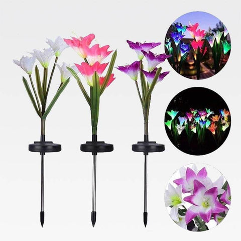 tiger lily solar lights Lily Multicolor Solar Garden LED Lights – Simply Novelty