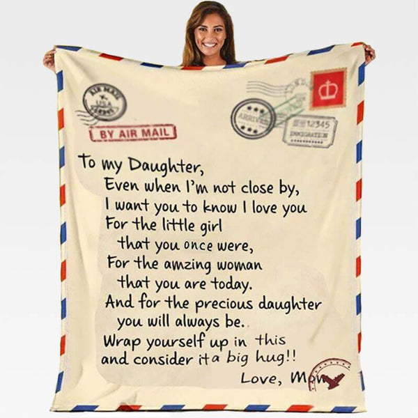 LoveLetters™ To My Daughter / Son From Mom - Custom Personalized Fleece Blanket