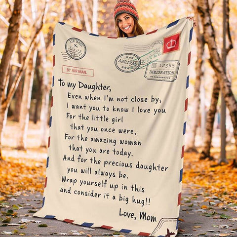 LoveLetters™ To My Daughter / Son From Mom - Custom Personalized Fleece Blanket