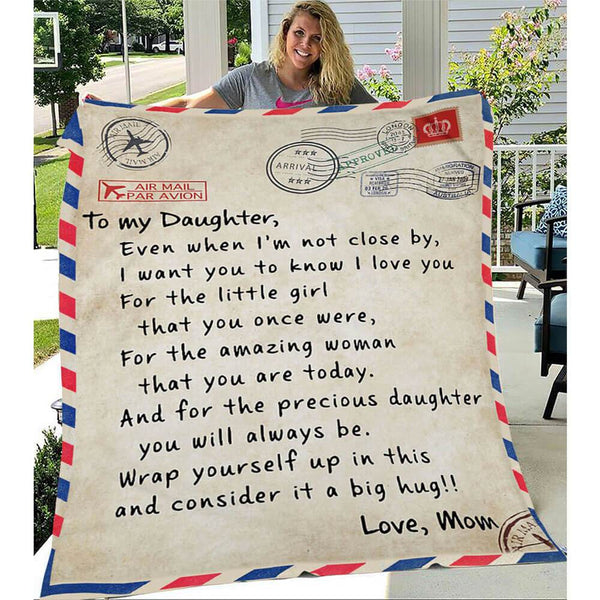 LoveLetters™ To My Daughter / Son From Mom - Custom Personalized Fleece Blanket To My Daughter / Mini (70 x 100 CM / 28 x 40 IN)